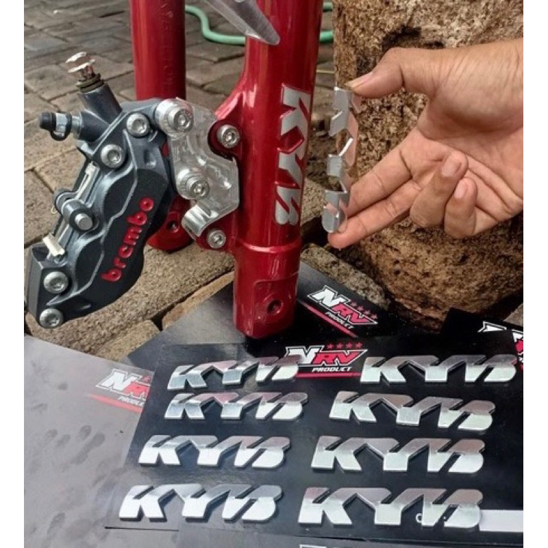 LOGO KYB EMBLEM SHOCK DEPAN KAYABA ZETO STIKER SKOK ALMU KAYABA ALMUNIUM SHOCK DEPAN UNIVERSAL CB GL