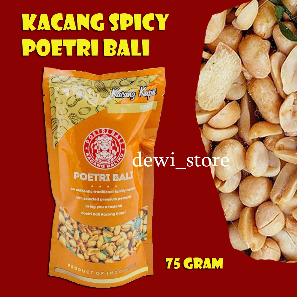 

Kacang Poetri Bali Spicy 75gram / Poetri Bali Kacang Varian Spicy / Kacang Spicy Poetri Bali / Kacang Khas Bali