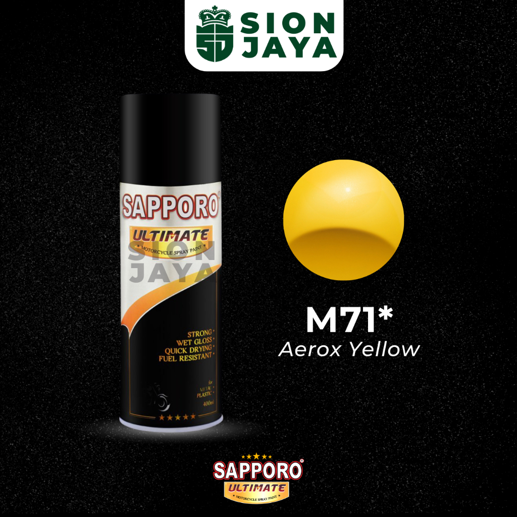 Pilox / Pylox / Cat Semprot Sapporo Ultimate Metallic Yellow/Kuning Metalik M71 Aerox Yellow