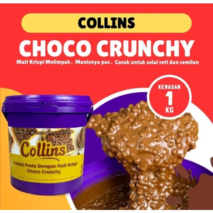 

Collins Choco Crunchy 1kg / Selai Topping Cokelat 1kg