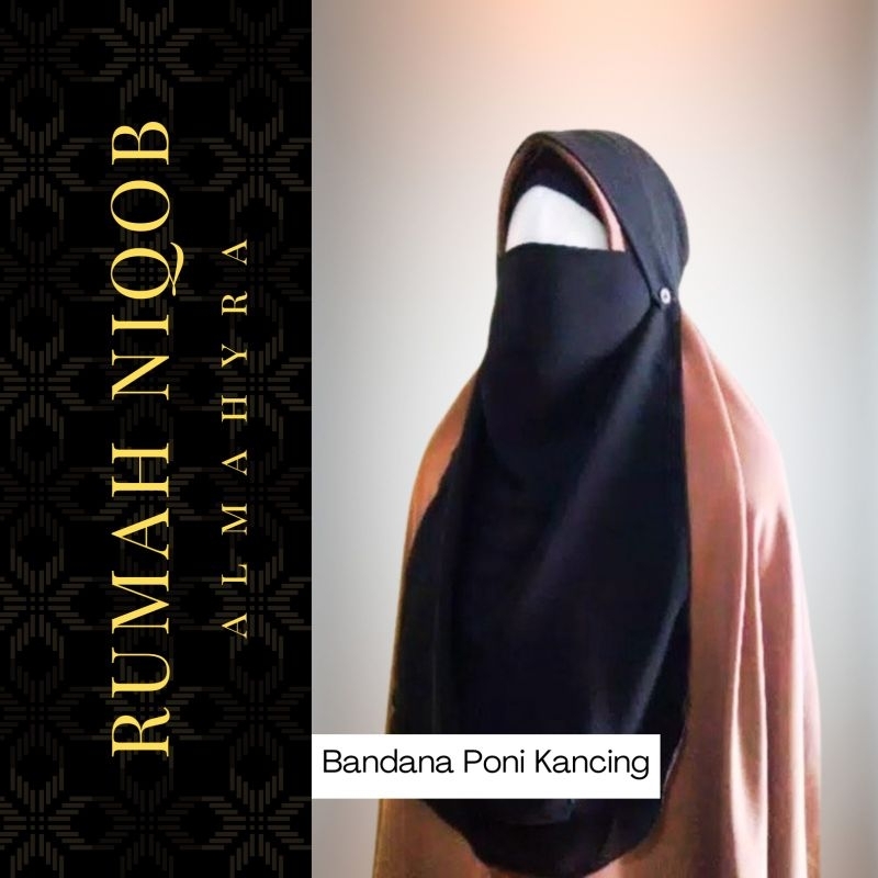 Cadar Bandana Poni Kancing / Cadar Poni Kancing / Niqob Bandana Kancing