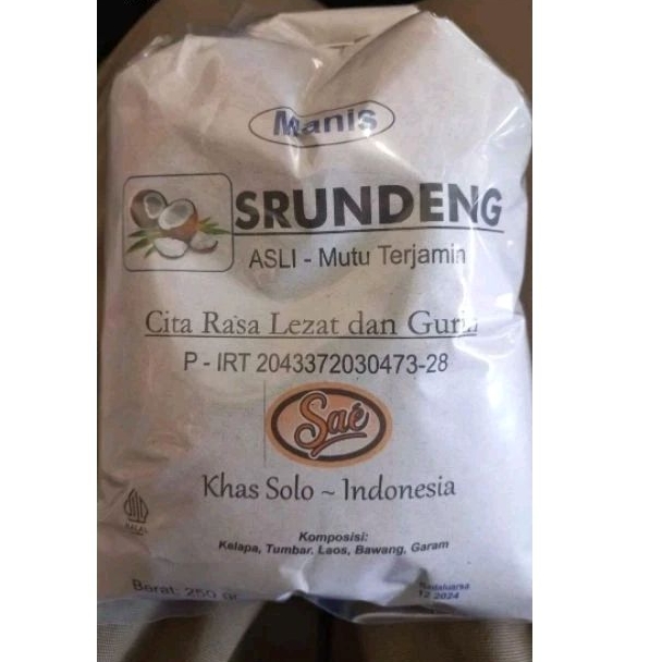 

Serundeng 'SAE' / Serundeng Solo/ Serundeng khas Solo