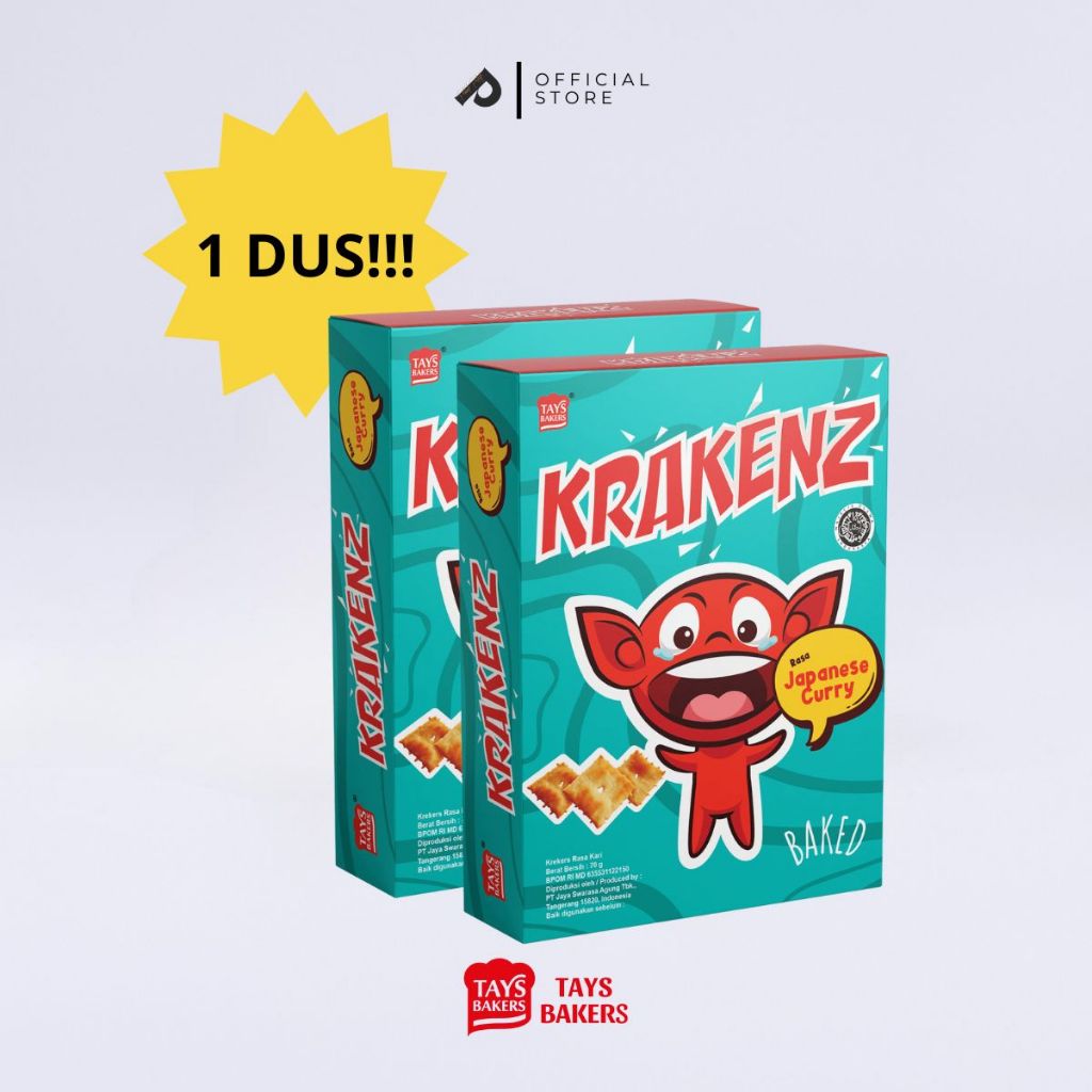

KRAKENZ CRACKERS SNACK CAMILAN RASA KARI JEPANG 70gr 1 DUS ISI 24 BOX - GROSIR