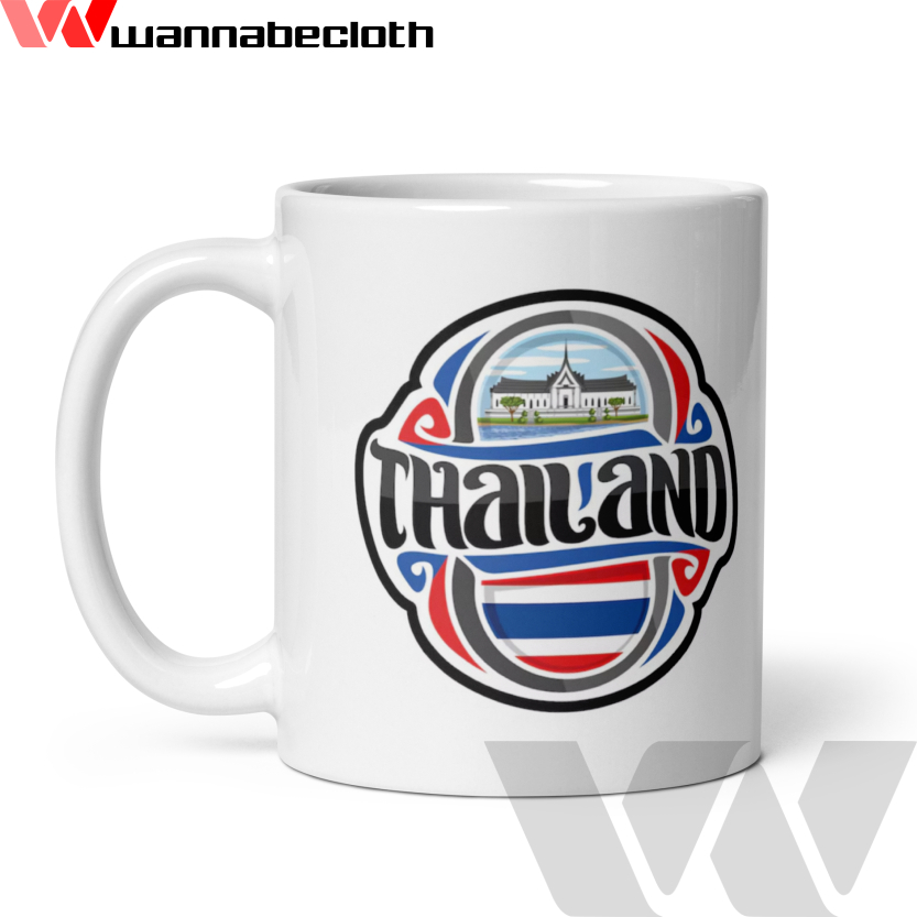 Mug Thailand Gelas Thailand Mug Gelas Souvenir Negara Dunia Cetak Mug Custom Mug Print