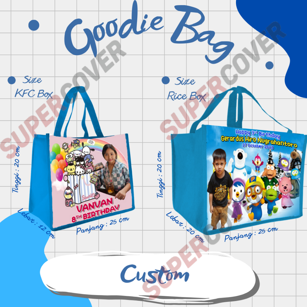 

Goodie Bag Gambar Custom, Request Nama, Foto / Gambar Sesuai Keinginan laris Untuk Acara Ulang Tahun, Aqiqah, Sunatan Souvenir Nikahan Dan Lain lain.