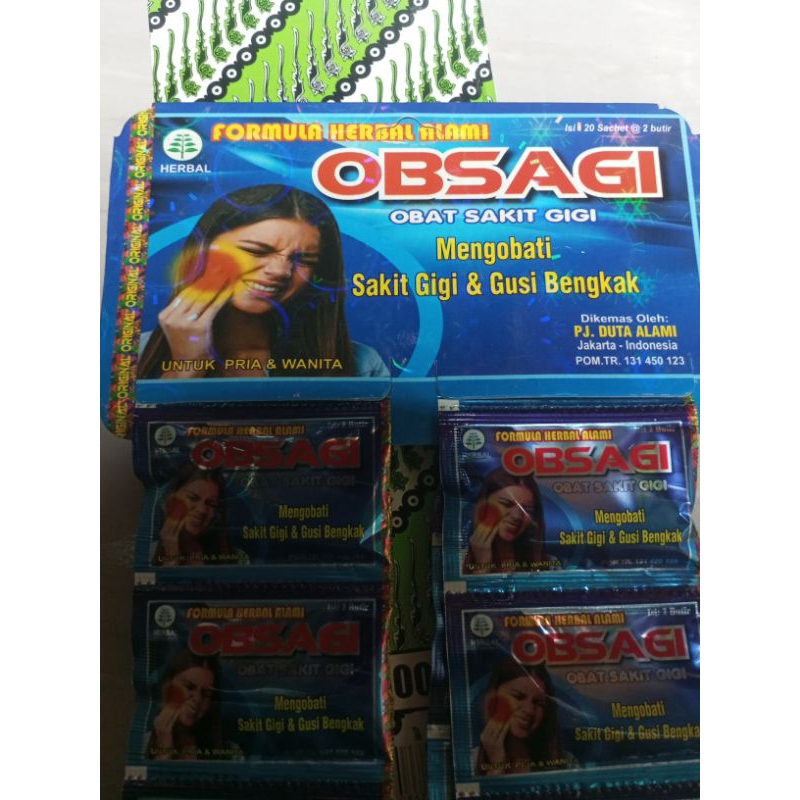 KAPSUL OBSAGI ORIGINAL ASLI PRODUK KAPSUL OBAT SAKIT GIGI DAN GUSI LINU HANGER 20 SACHET