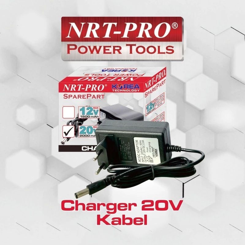 Charger bor baterai dan mesin impact NRT PRO 12v dan 20v