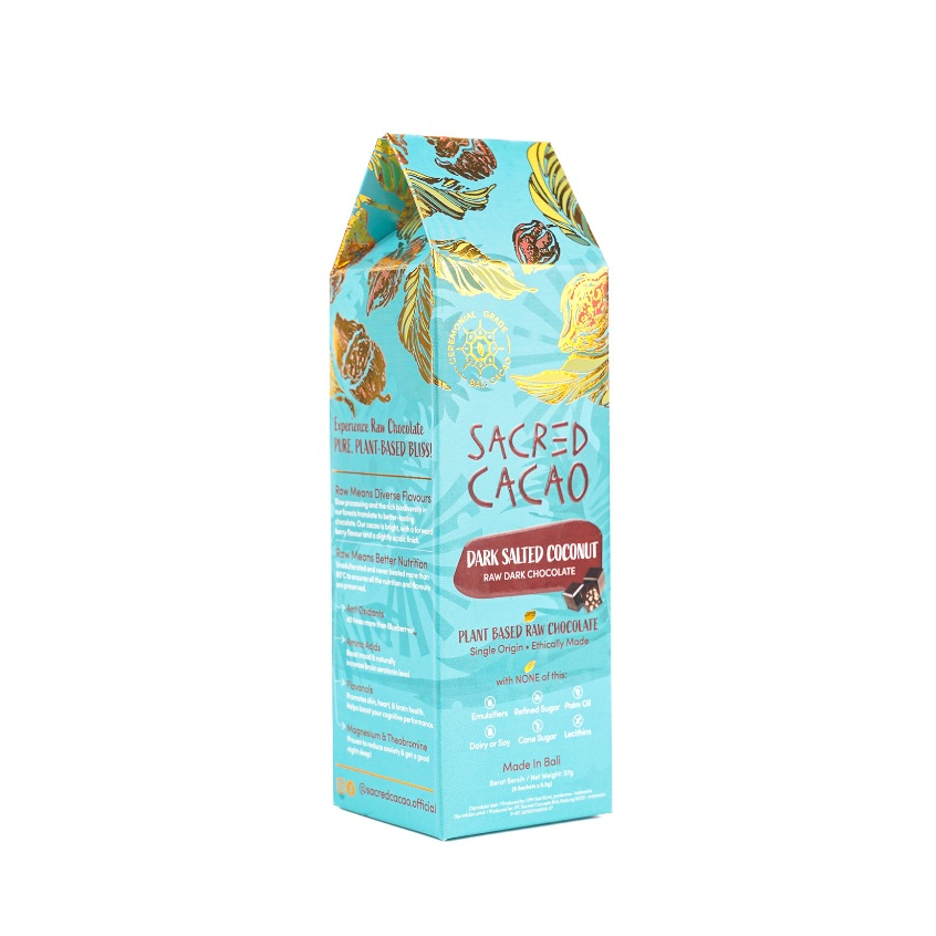 

Chocolate Coklat Sacred Cacao Dark Salted Coconut Bali Raw Cacao