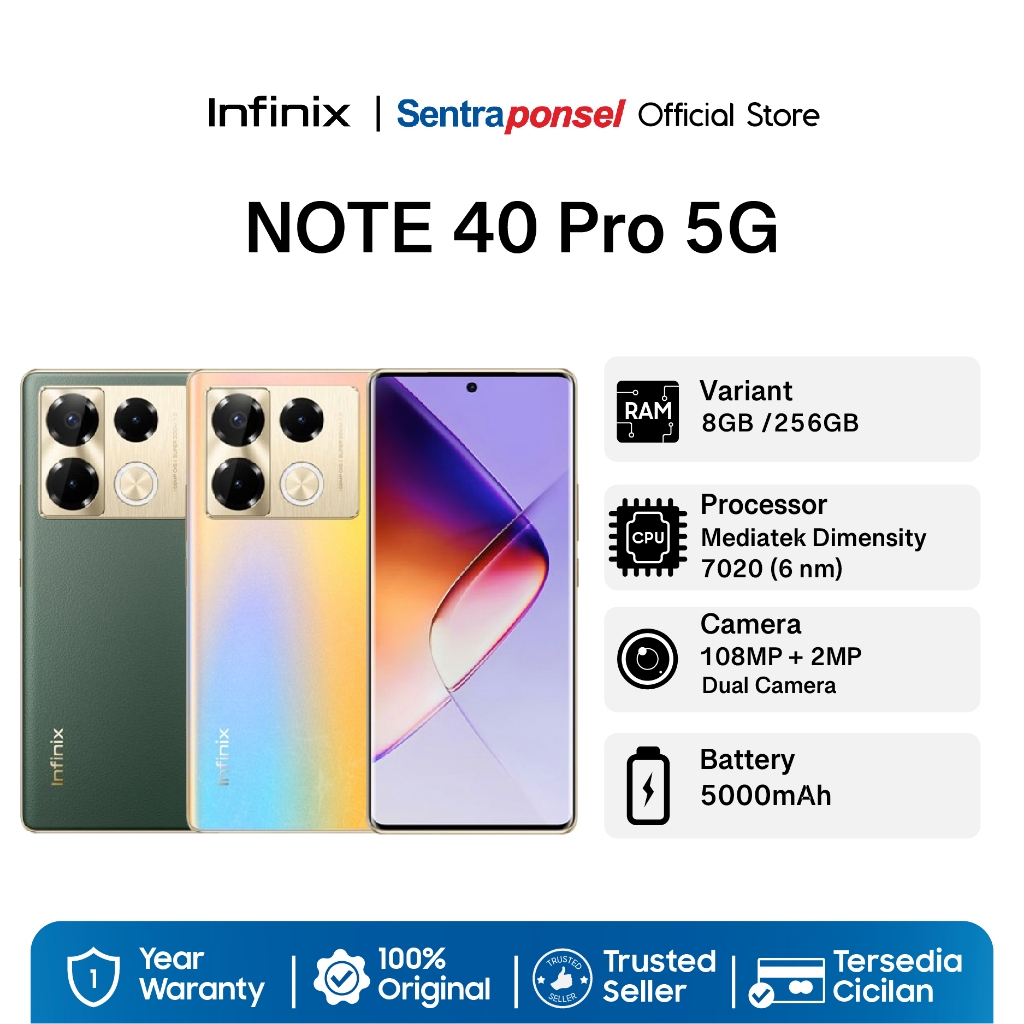 Handphone Infinix Note 40 Pro 5G NFC