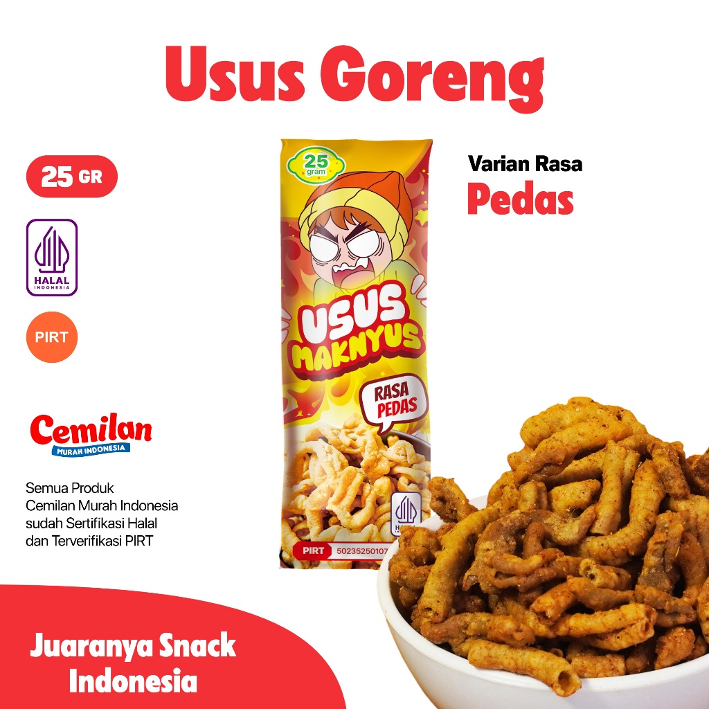 

Usus Goreng Rasa Pedas - Cemilan Murah Indonesia