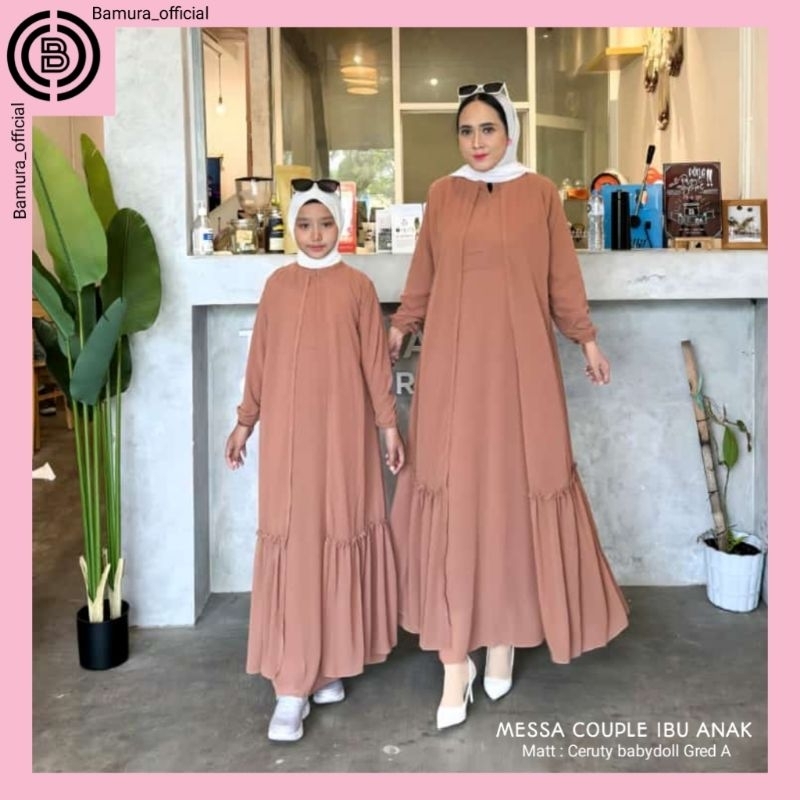 gamis couple anak dan ibu meesa dress baju kondangan couple ibu anak perempuan bahan ceruty premium
