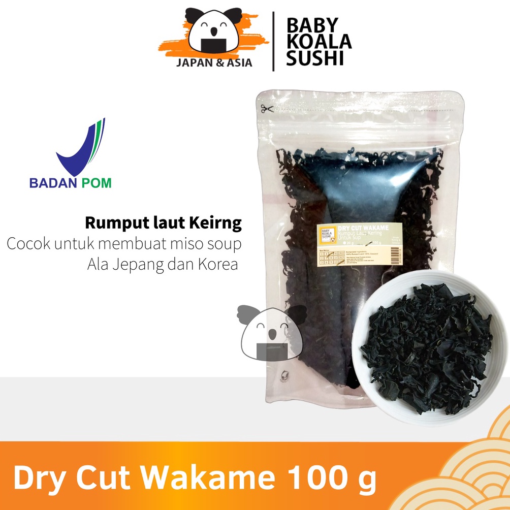 

DRY WAKAME Rumput Laut Kering 1 g Dried Cut Wakame Import for Miso Sup Ramen Udon