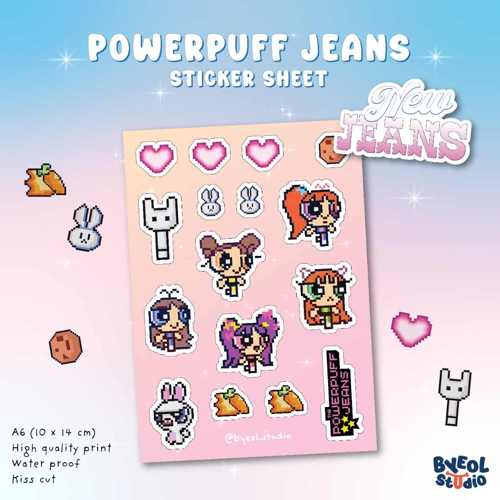 

Powerpuff Girls x New Jeans Sticker Sheet | Sticker Kiss Cut Kpop