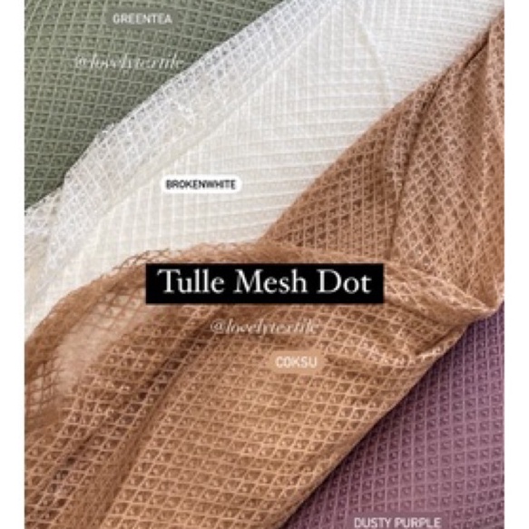 Stok terbaru Kain Tulle Mesh Dot Tile Dot Motif Kain Kebaya Brokat
