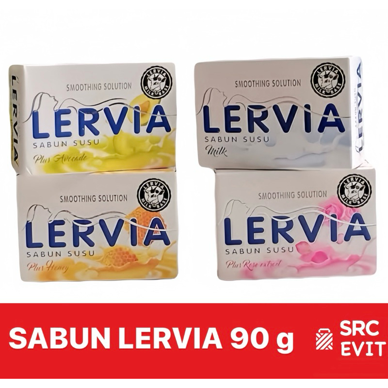 LERVIA SABUN MANDI / LERVIA SABUN MANDI BATANG 90gr / LERVIA SABUN MANDI SUSU / Sabun mandi batang L