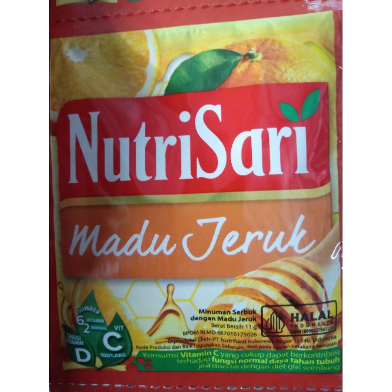 

nutrisari rasa madu jeruk per renceng isi 10 sachet