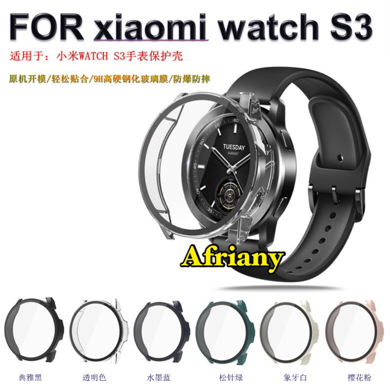 Case Pelindung Layar Tempered Glass Smartwatch Xiaomi Watch S3