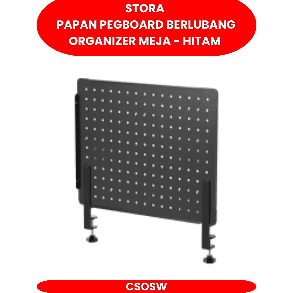 Stora Papan Pegboard Berlubang Organizer Meja Hitam