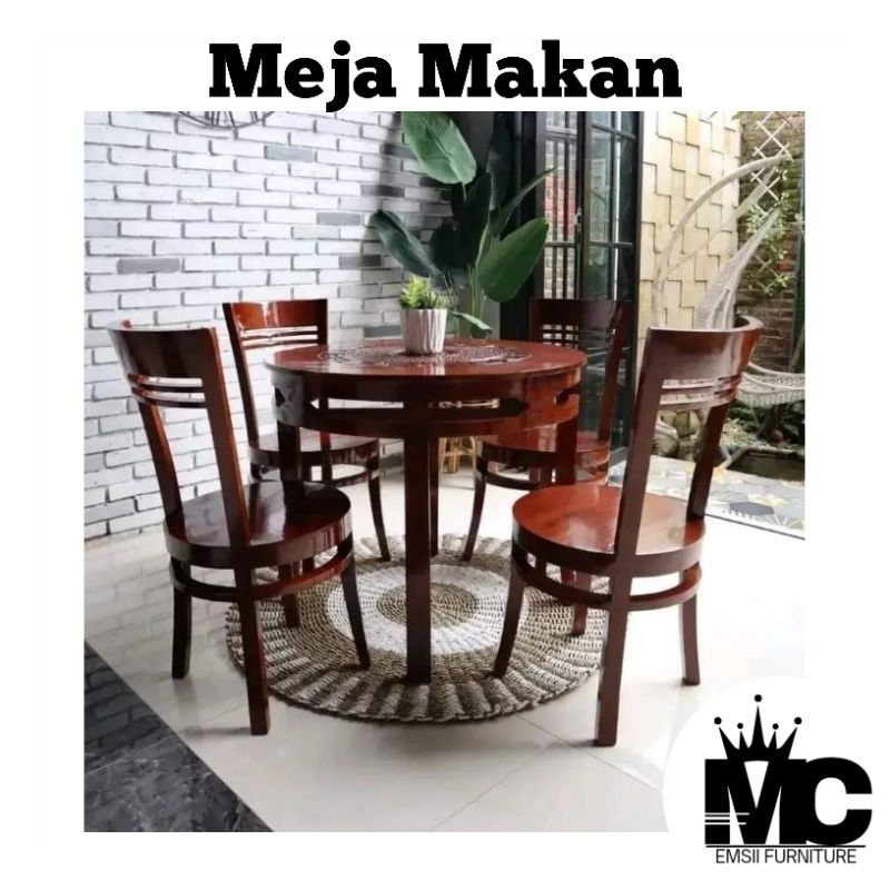 Meja Makan Cantik Meja Makan Meja Makan Bulat 4 Kursi Meja Makan Minimalis Bulat 4 Kursi Meja Makan 