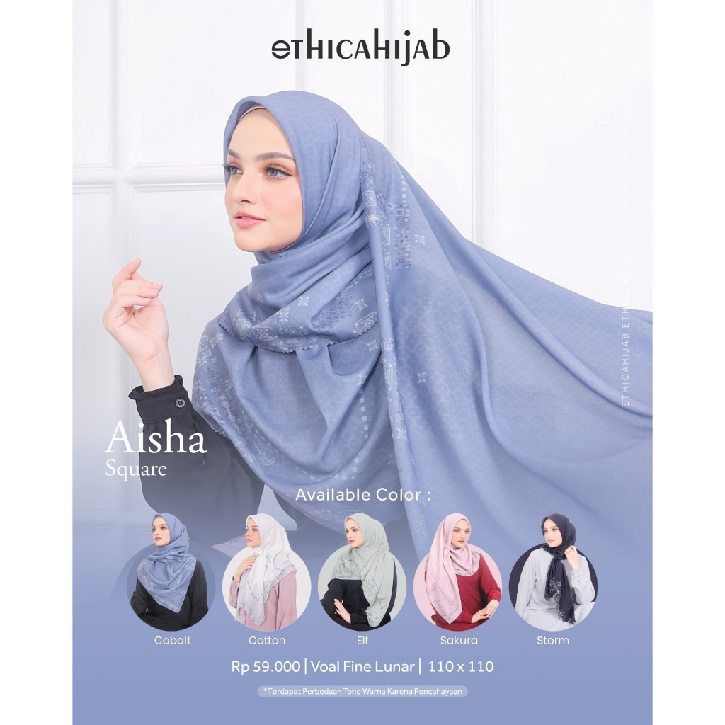 Hijab Ethica Terbaru AISHA SQUARE Hijab Segiempat Voal Termurah Kerudung Voal Ethica Hijab Termurah