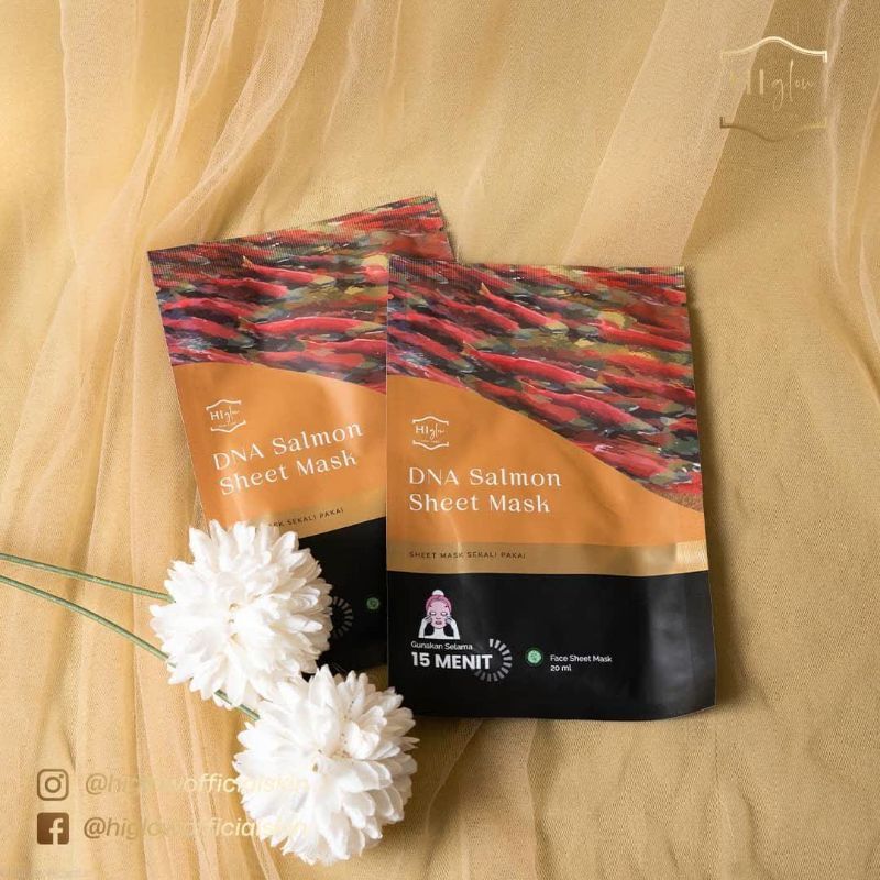 DNA SALMON SHEET MASK - MASKER WAJAH DNA SALMON BY HI GLOW SKINCARE