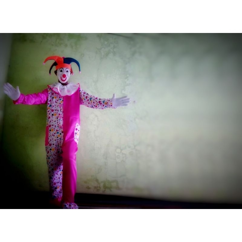 KOSTUM BADUT TOPENG HELLO JOKER