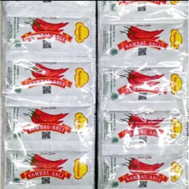 

2 pak sambal asli nasional stick 9 gram isi 48 sachet