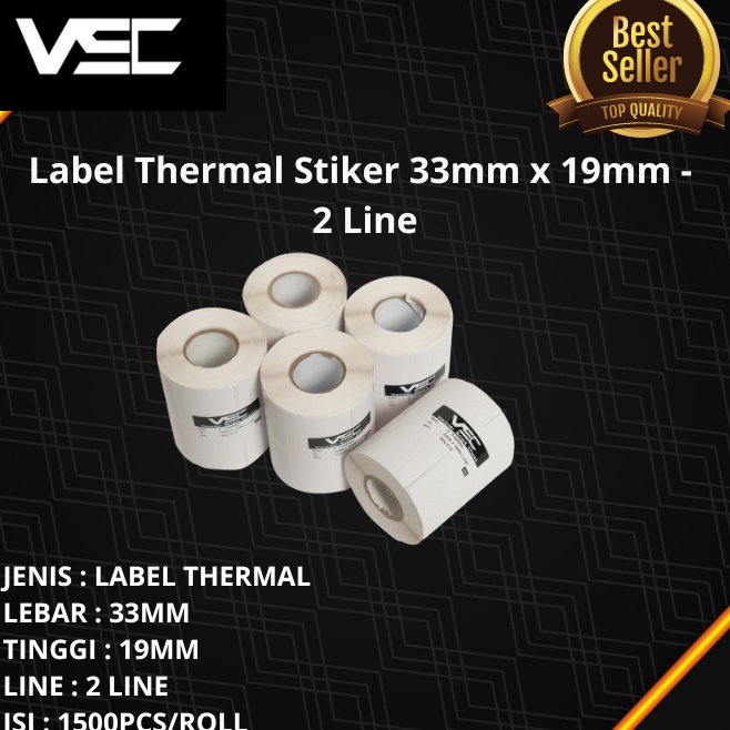 

Spesial Update LABEL BARCODE 33 X 19 mm KERTAS STICKER LABEL THERMAL 2 LINEMERK VSC
