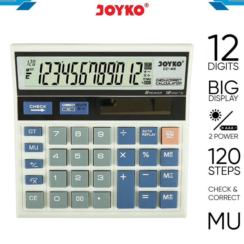 

Penawaran Terpopuler Calculator Kalkulator Joyko CC45 12 Digits Check Correct