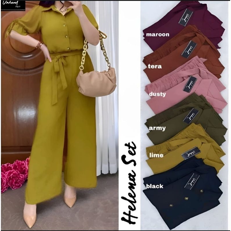 (GRATS) BAJU SETELAN WANITA KEKINIAN / ONE SET KEMEJA LENGAN / SETELAN LENGAN PENDEK POLOS TERLARIS