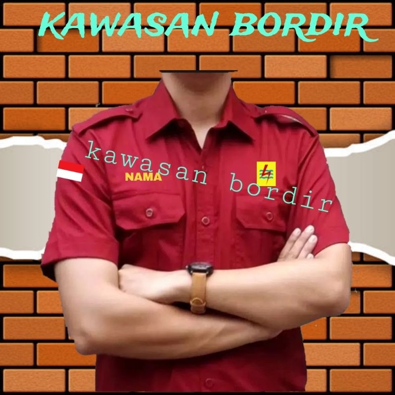 terbaru seragam PLN kemeja PLN baju PLN pdh PLN full bordir.