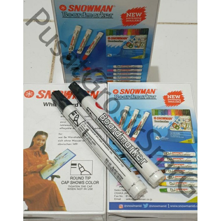 

KODE N8C8 Spidol Snowman Whiteboard 1 lusin TERMURAH