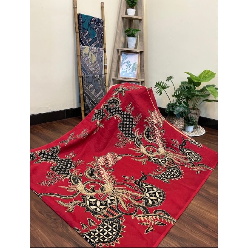 Kain Batik katun Sol premium merak merah