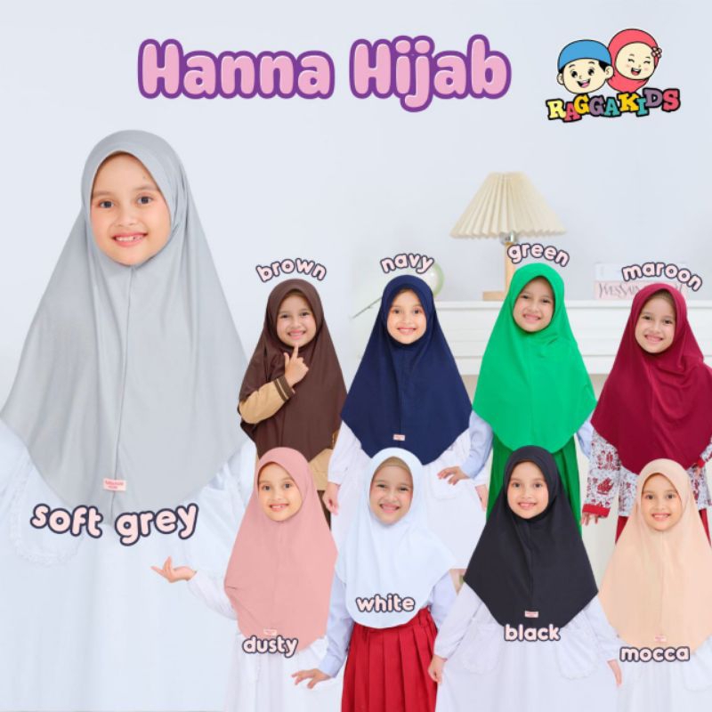 RAGGAKIDS / JILBAB SEKOLAH ANAK TK SD MI SMP / KERUDUNG SEKOLAH / HIJAB SEKOLAH / JILBAB HANNA / KER