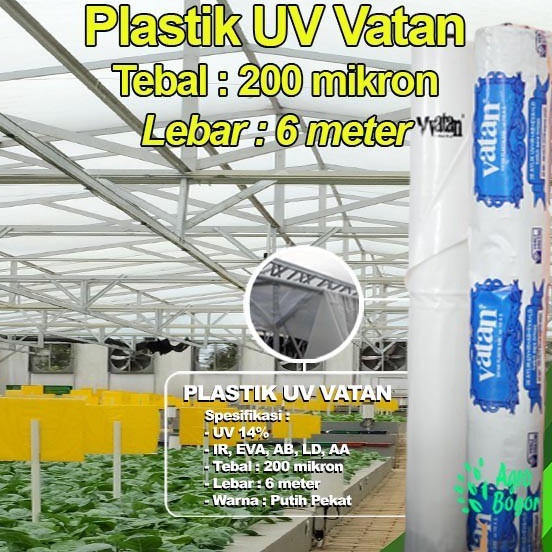 KUv Plastik UV Vatan Lebar 6 meter Plastik UV Vatan eceran