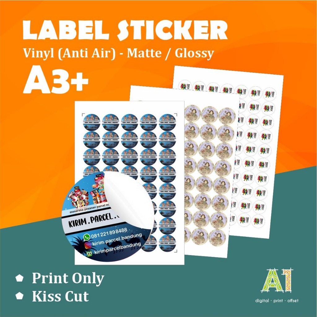 

Label Sticker – Vinyl Matte/ Glossy _ 1 - 4 Lembar A3+