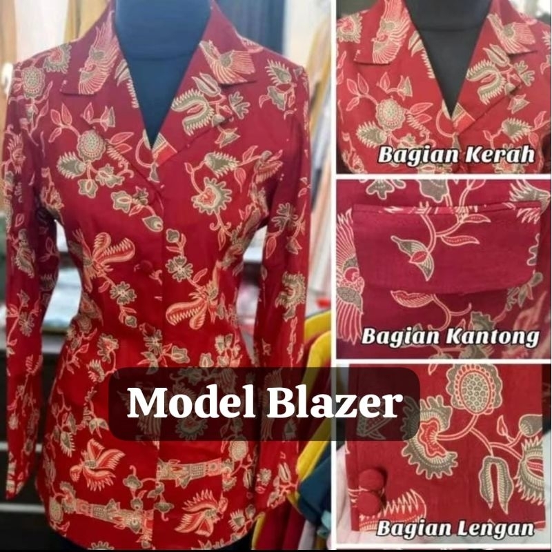 Blazer Batik DWP - Blouse Batik DWP - Baju Seragam Batik Dharma Wanita Size S-5L