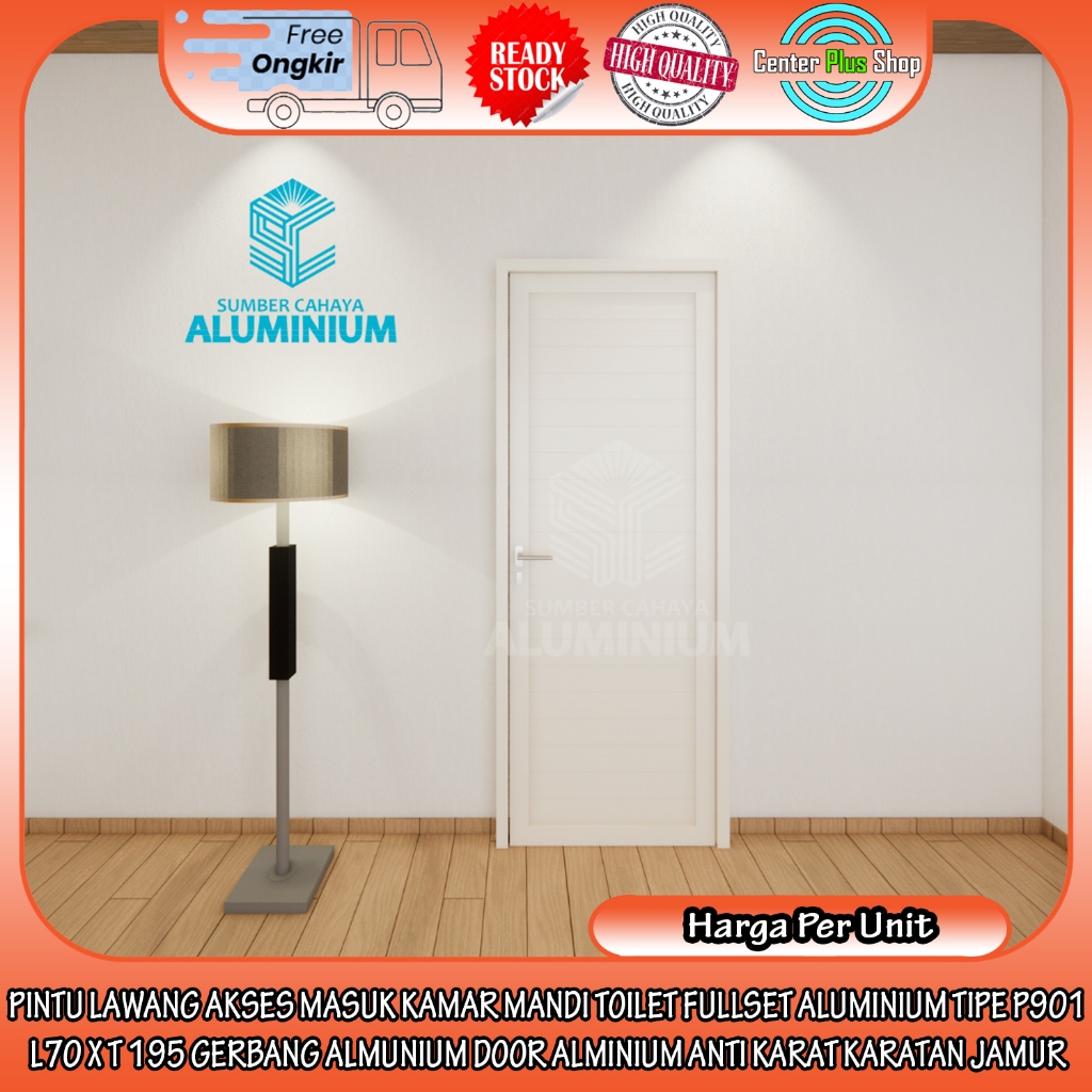 [INSTANT] PINTU LAWANG AKSES MASUK KAMAR MANDI WC TOILET FULLSET ALUMINIUM TIPE P901 L70 X T 195 GER