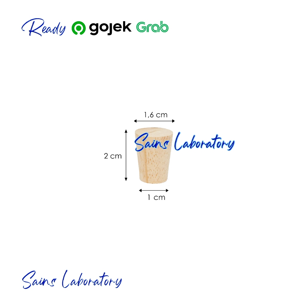 Sumbat Tabung Reaksi Kayu No 0 Tanpa Lubang Sumbat Kayu Cork Stopper Bagus Original