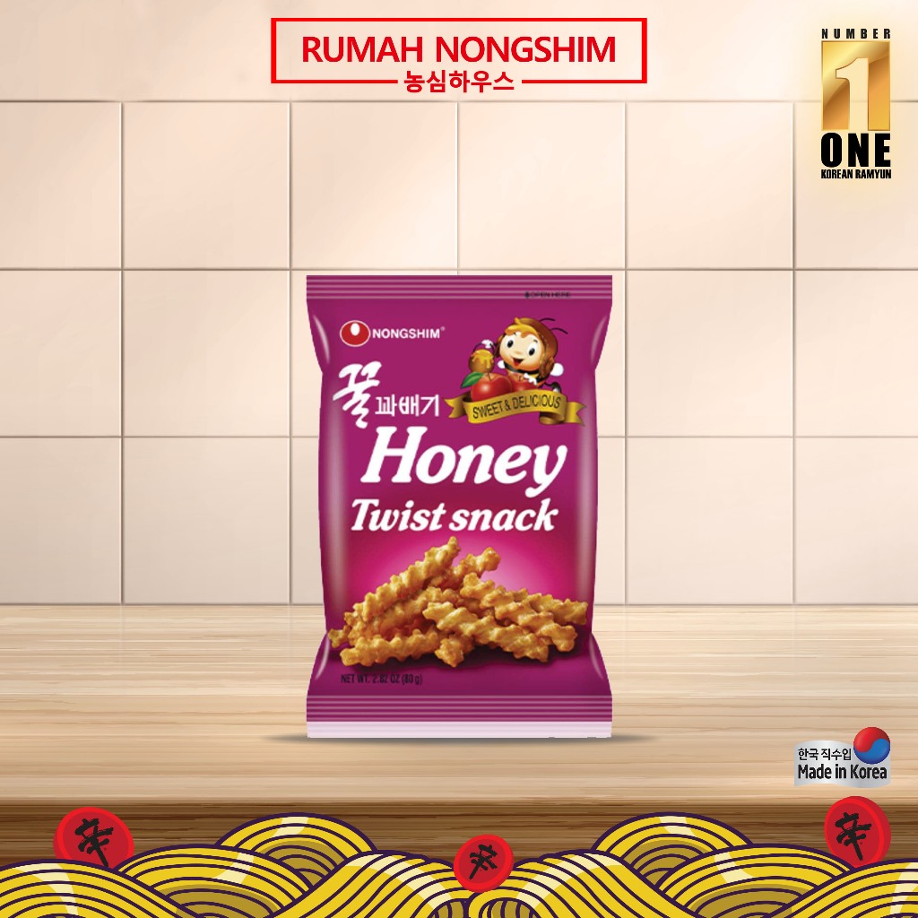 

NONGSHIM - HONEY TWIST 75g Made in Korea [Korean Snack] [Kerupuk Rasa Madu dan Apel]