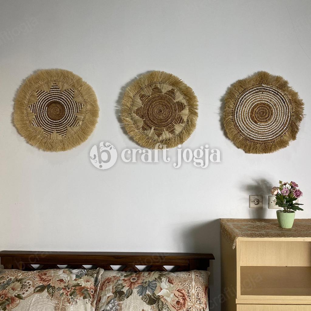 Hiasan Dinding Etnik Walldecor Anyaman Banana Kerajinan Anyaman B Craft Jogja