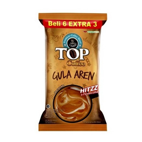 

Top Coffee Kopi Susu Gula Aren Tubruk 3 In 1 Pack 27 gr isi 6 + 3 pcs