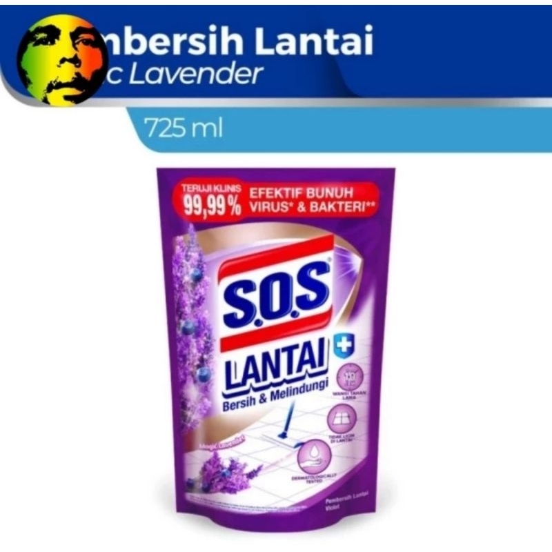 SOS pembersih lantai 725ml lavender