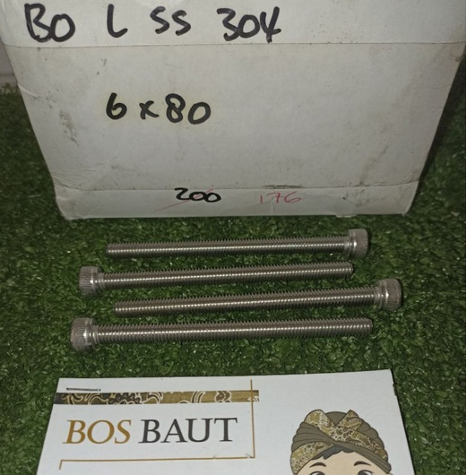 Baut L Stainless SS304 M6 x 80
