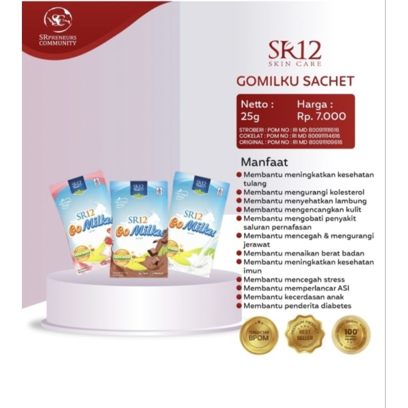 

Gomilku sr12 kemasan saset 8 pc