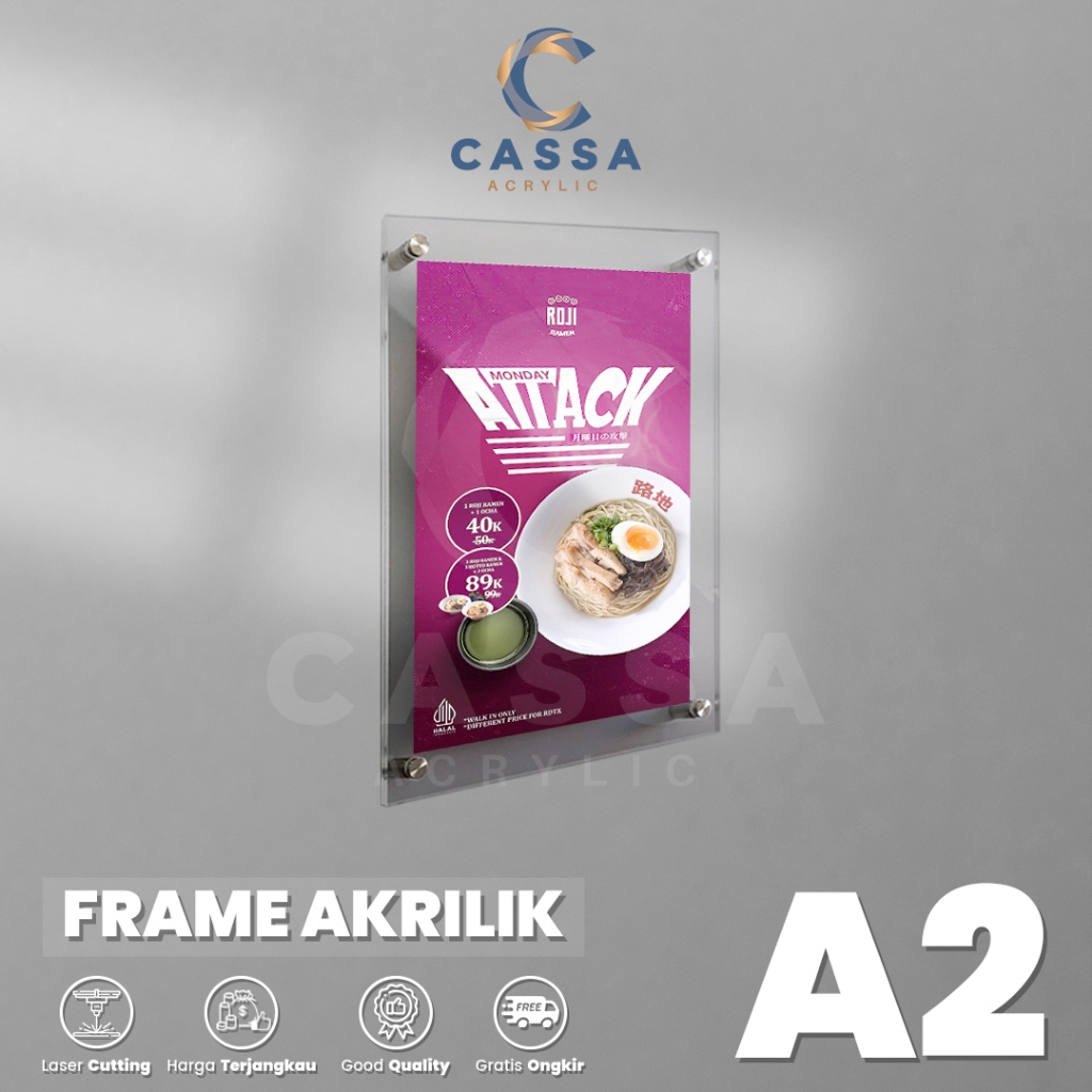 Frame Dinding Akrilik A2 / Frame Akrilik Dinding Frame Display Poster Acrylic