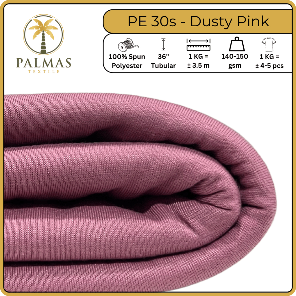 Kain PE 30s - Dusty Pink (Bahan Kaos)
