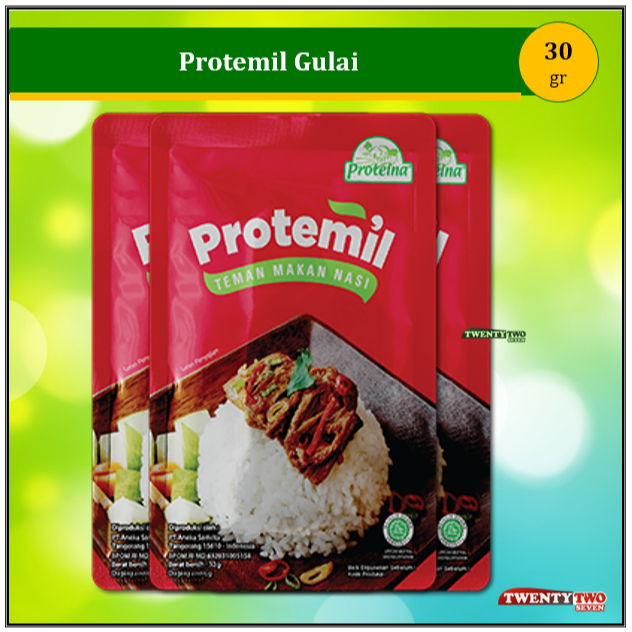 

Proteina Protemil Gulai 30gr -Protein Nabati Rendah Kalori Rasa Gulai