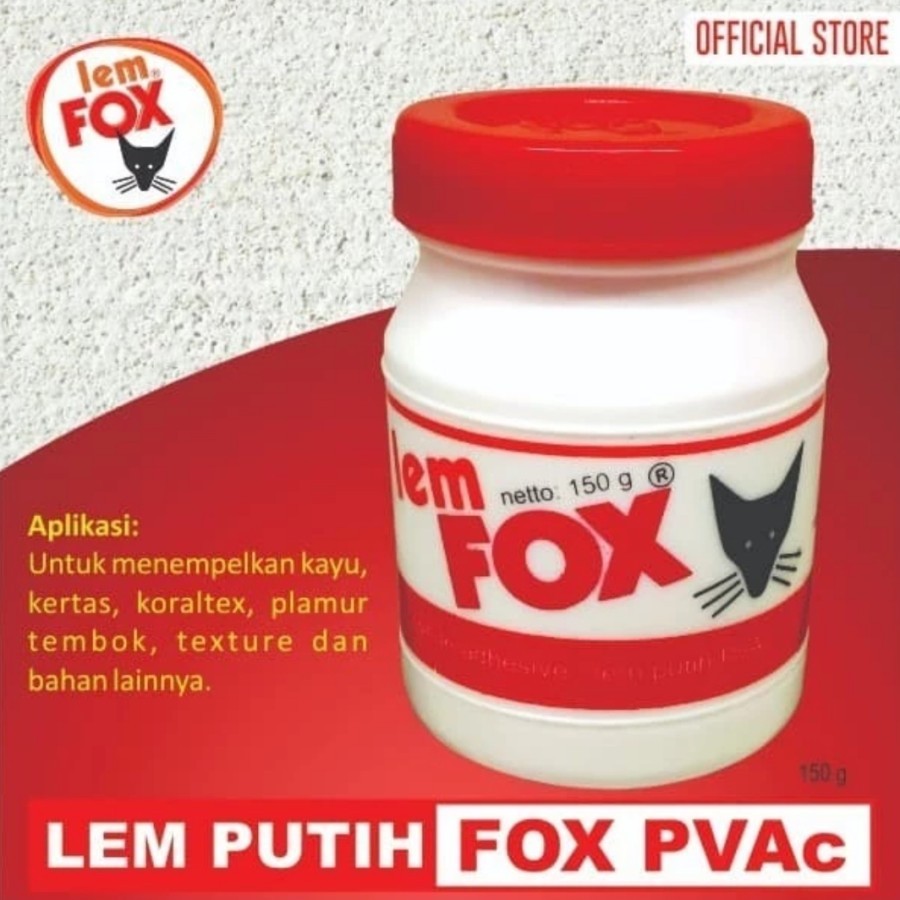 

Lem Fox putih 150 gram Lem PVAc perekat kayu kertas serbaguna