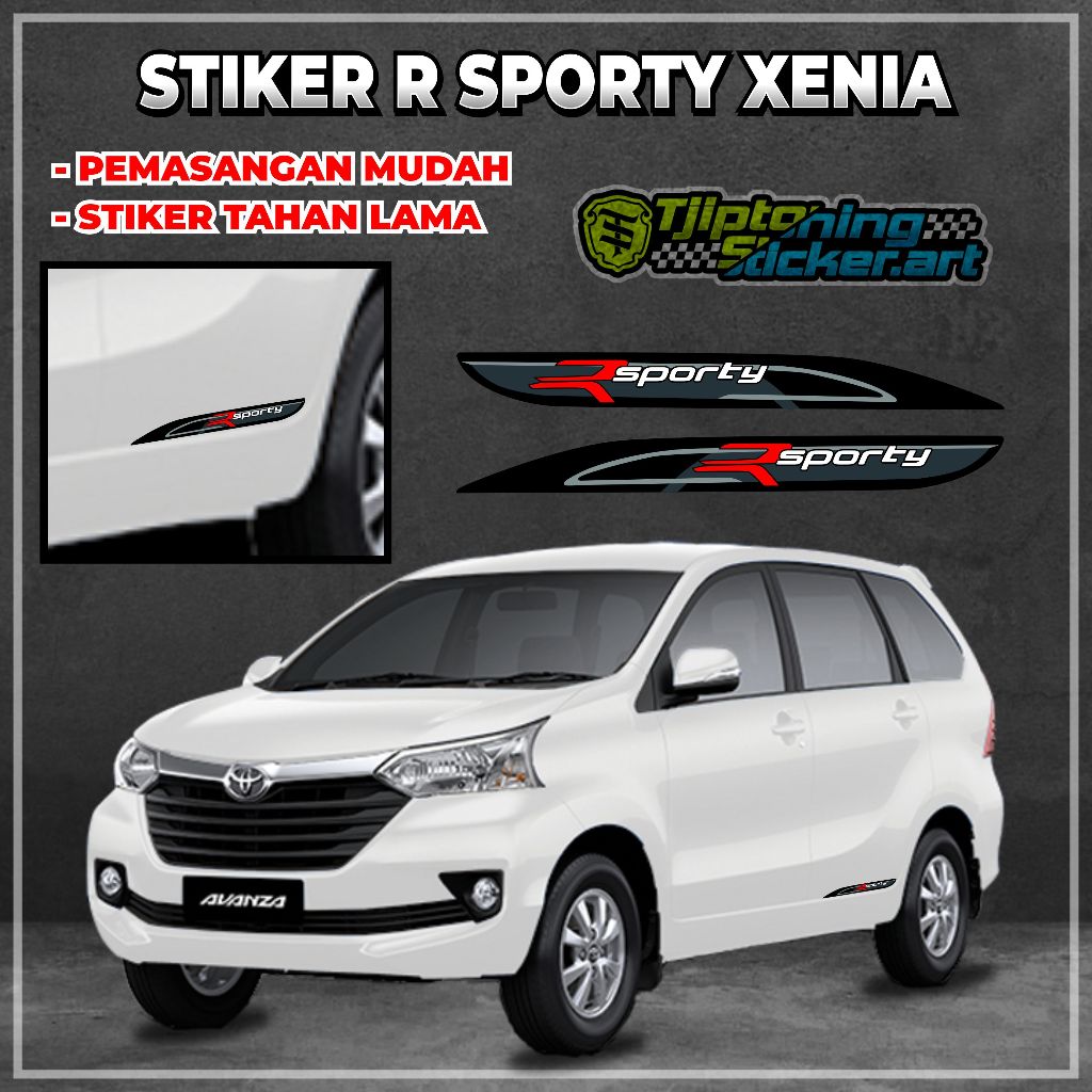 Stiker R Sporty Xenia Original - stiker mobil keren